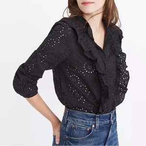 Madewell Eyelet Ruffled Blouse